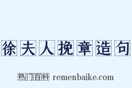 徐夫人挽章造句是什么意思的图片